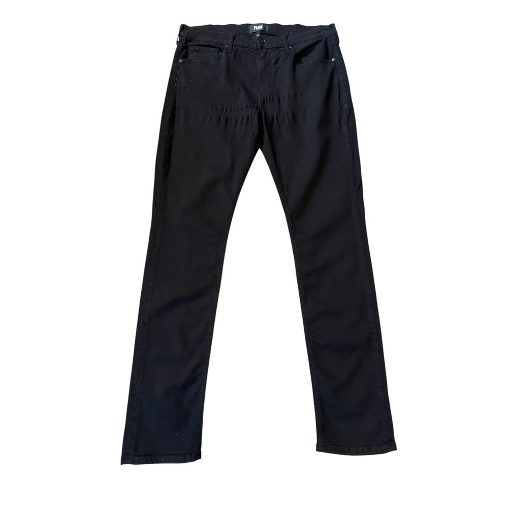 Paige Federal Slim Straight Jeans Black Shadow Mens 33 Stretch Denim 12139-2139